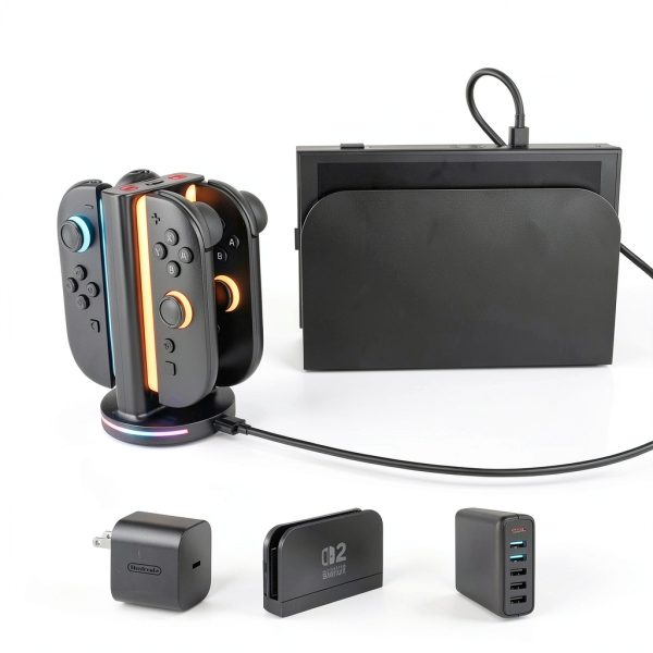 Fosmon 4 Controller Charging Dock LED Indicators Ambient-5