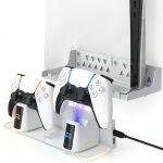 Fosmon PS5 Wall Mount Dual Charging Dock Space Saving-0