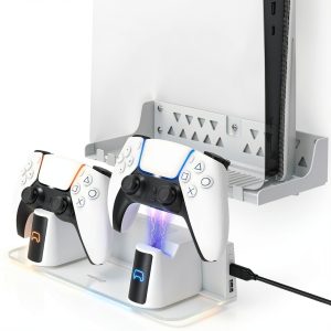 Fosmon PS5 Wall Mount Dual Charging Dock Space Saving-0