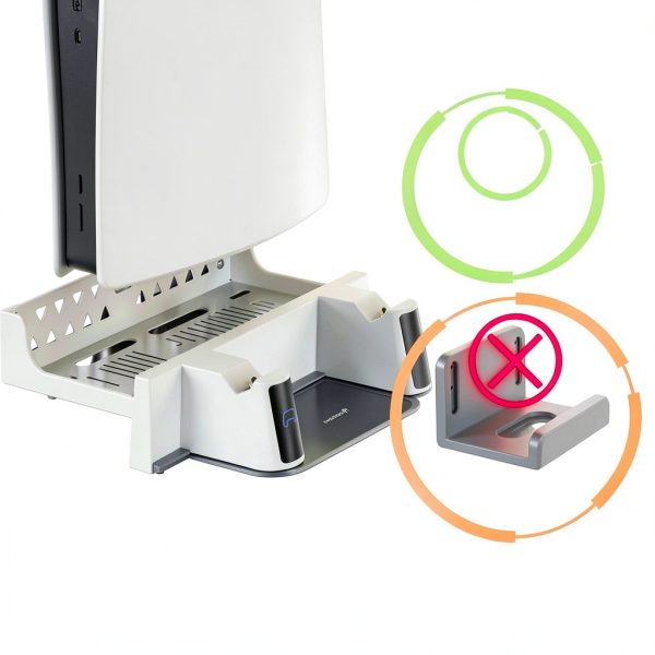 Fosmon PS5 Wall Mount Dual Charging Dock Space Saving-4