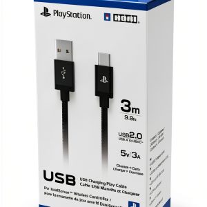 HORI PS5 Charging Cable USB A to C 10 Foot Braided-0
