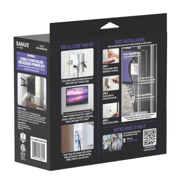 Pavo TV Power Kit Pre-Wired System Hide Cords Behind Wall-12