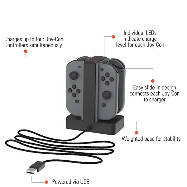 PowerA Joy Con Charging Dock Simultaneously Charges 4-1