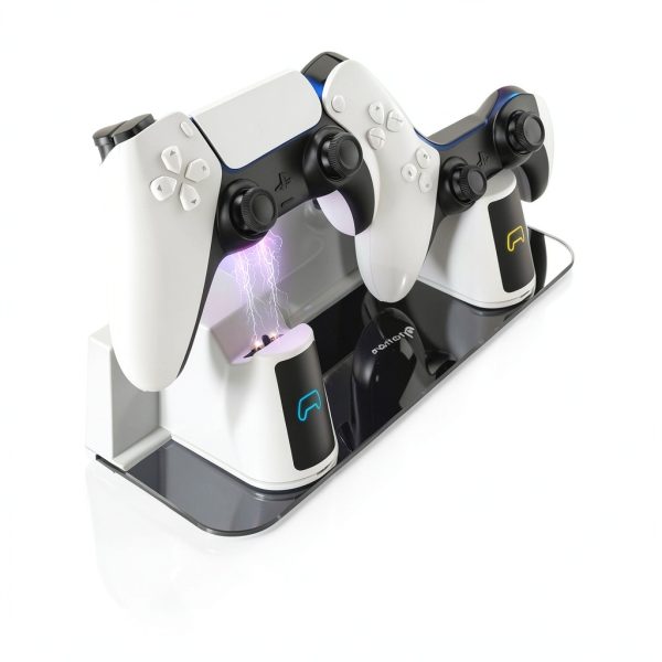 Fosmon PS5 Wall Mount Dual Charging Dock Space Saving-2