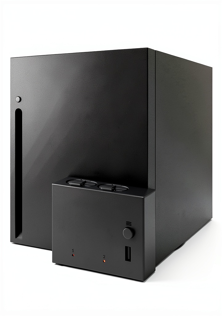 NEXT Gaming Side Dock Dual Battery Charger with two battery packs inserted